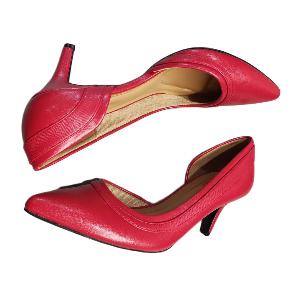 Abella True Comfort Satine D'Orsay Pump Heels Womens Size 8.5M Red Pointed Toe